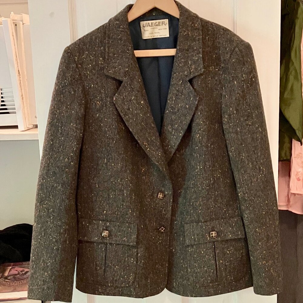 Jaeger Jacket, Tweed Mixed Color, Size 16 - image 1